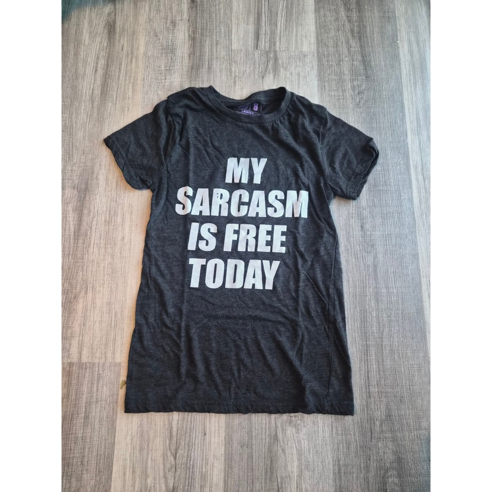 Crazy Dog T-Shirts My Sarcasm Is Free Today Graphic Tee Charcoal Heather Small